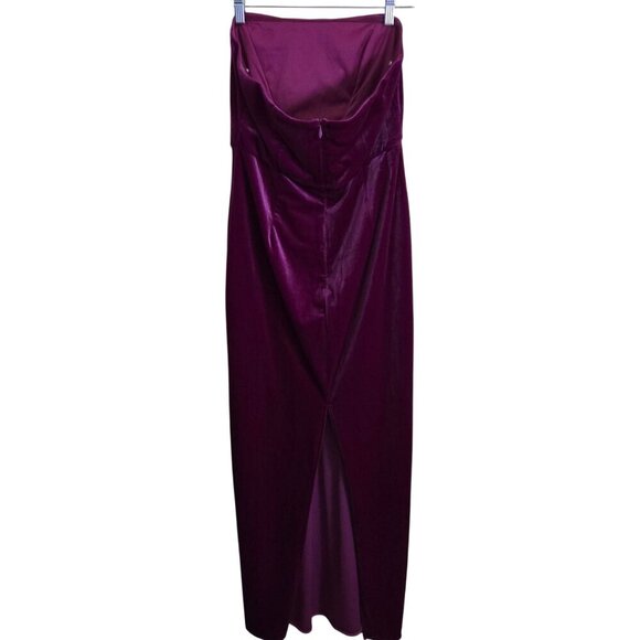 Lulus Regal Effect Magenta Velvet Bustier Staples Maxi Dress Size L - Picture 3 of 9